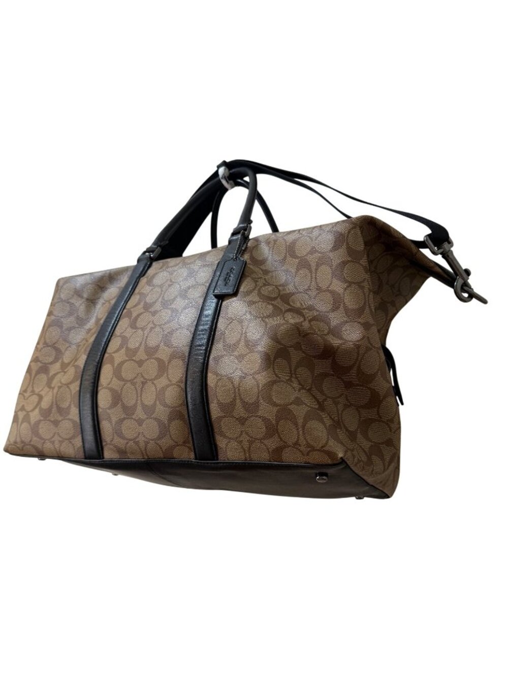 Coach Trekker Bag 52 Weekender Signature Canvas Brown Black - Picture 3 of 14